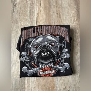 VTG 2003 Harley Davidson Bulldog Dog Graphic T-shirt Virginia Size XL 2XL